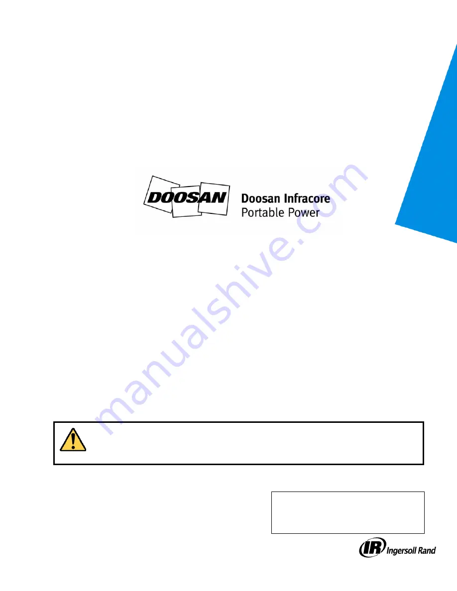 Ingersoll-Rand DOOSAN HP375WCU Operation & Maintenance Manual Download Page 1