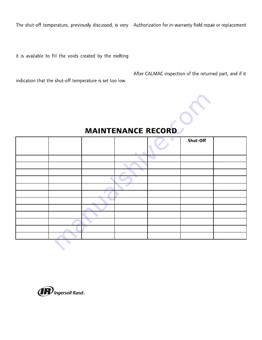 Ingersoll-Rand Trane CALMAC Ice Bank Operation & Maintenance Manual Download Page 4