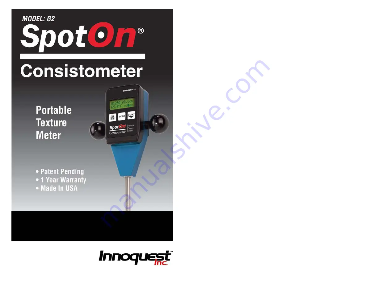 Innoquest SpotOn G2 Product Manual Download Page 1