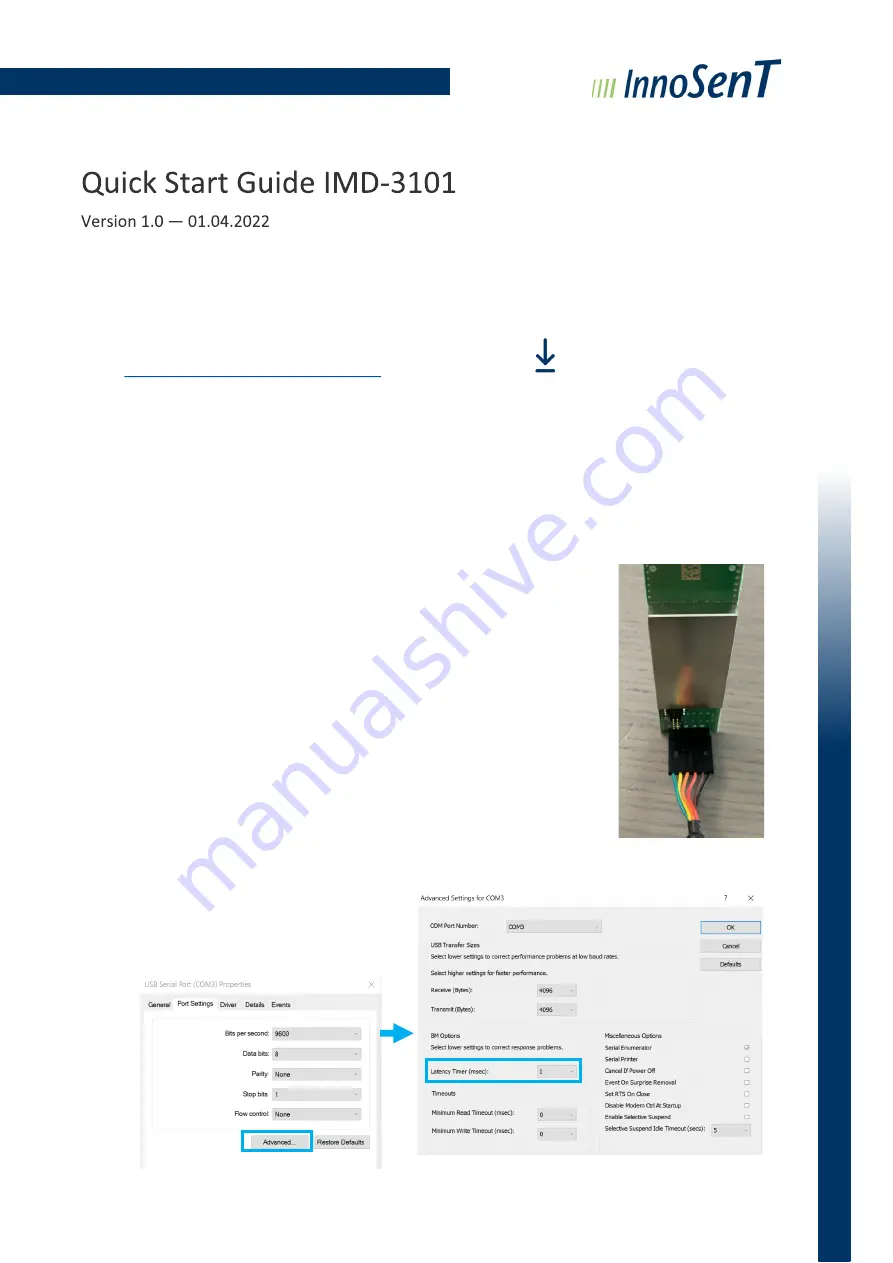 InnoSenT IMD-3101 Quick Start Manual Download Page 1