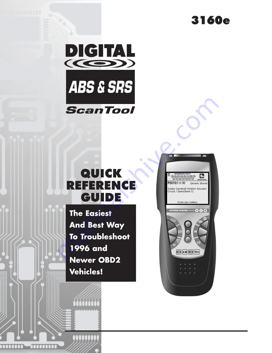 Innova 3160e Quick Reference Manual Download Page 1