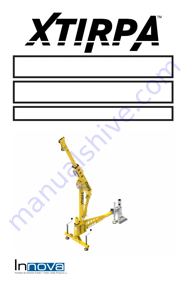 Innova Xtirpa Instruction And Safety Manual Download Page 1