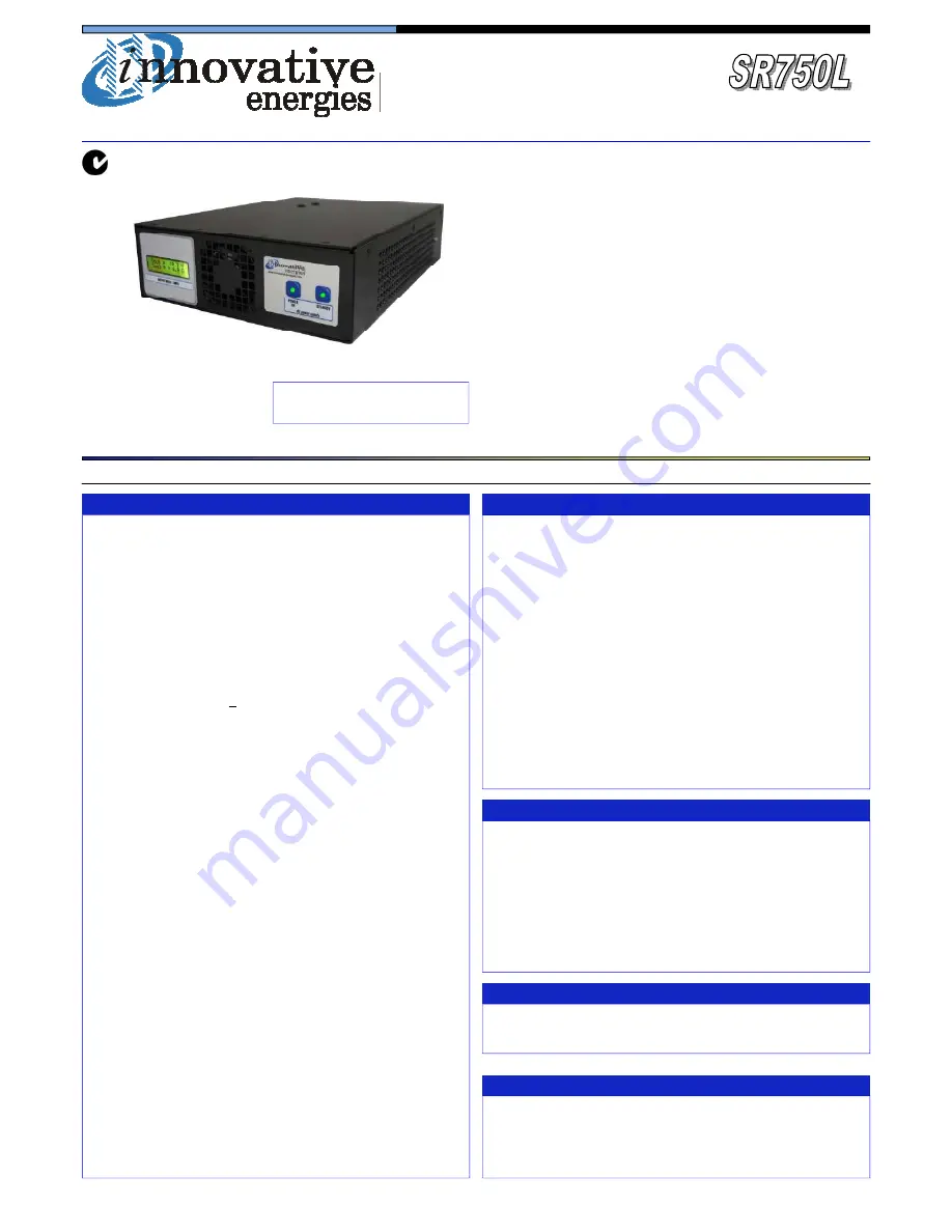 Innovative SR750L Скачать руководство пользователя страница 4