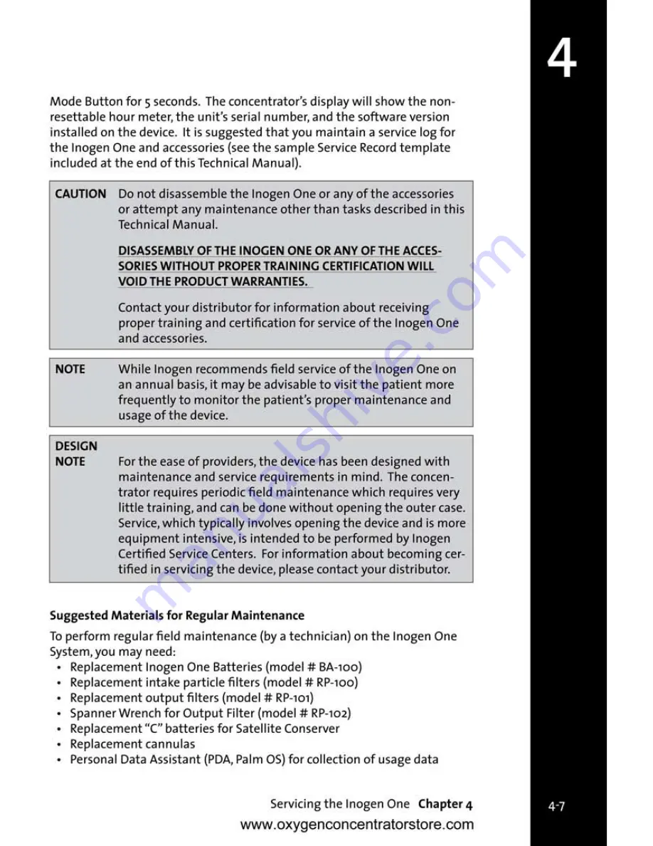 Inogen One Technical Manual Download Page 21