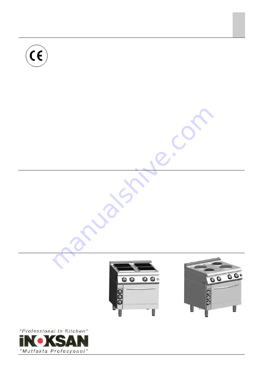 Inoksan 900 Series Instruction Manual Download Page 1