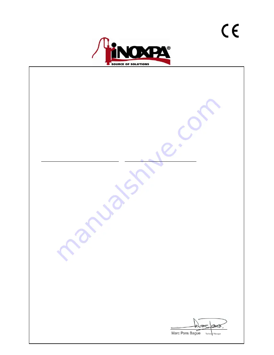 INOXPA C-TOP Installation, Service & Maintenance Manual Download Page 2