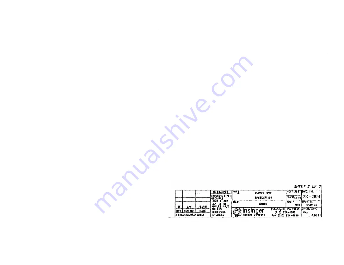 Insinger speeder series Technical Manual Download Page 46