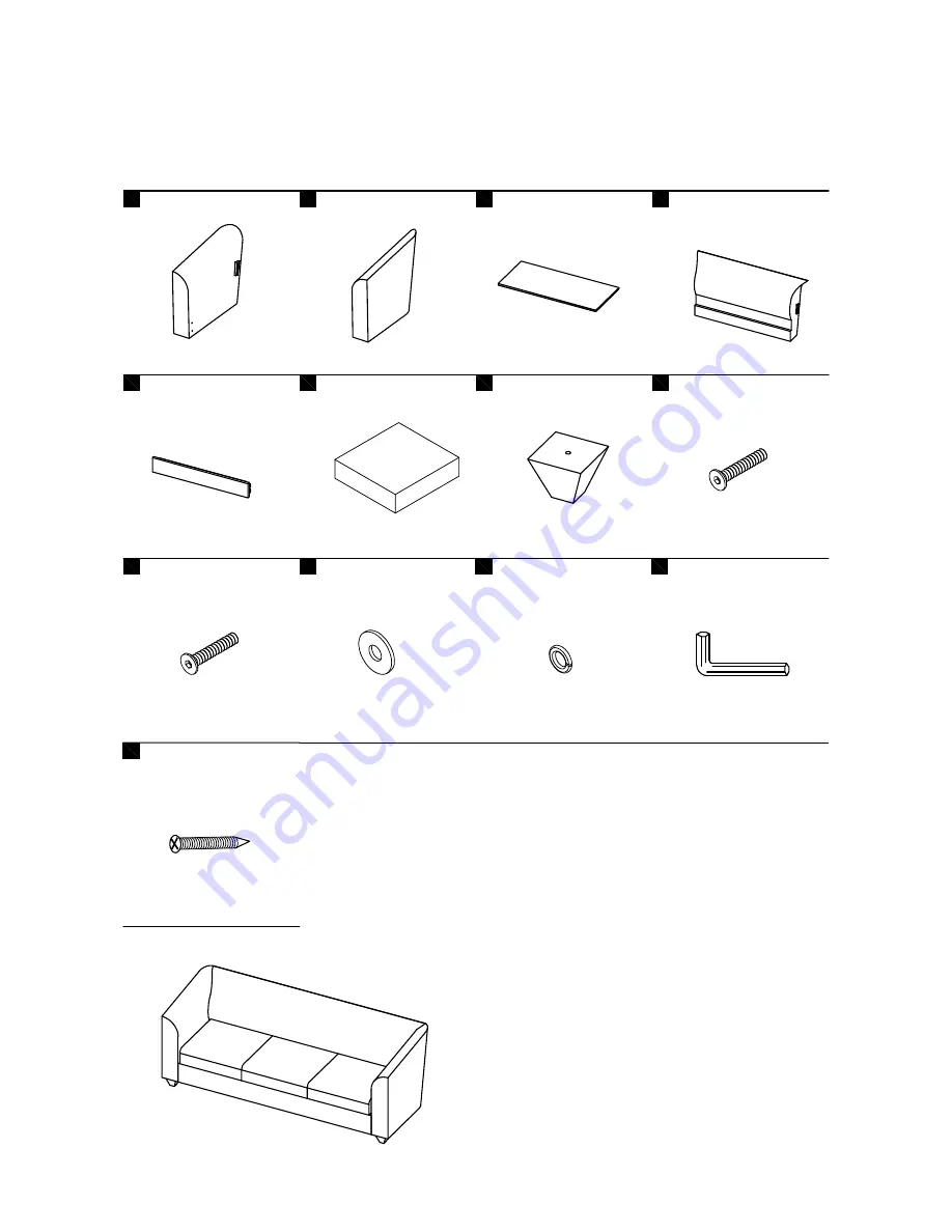 INSPIRE Q Carol Grey Pleated Velvet Sofa Assembly Instruction Download Page 1