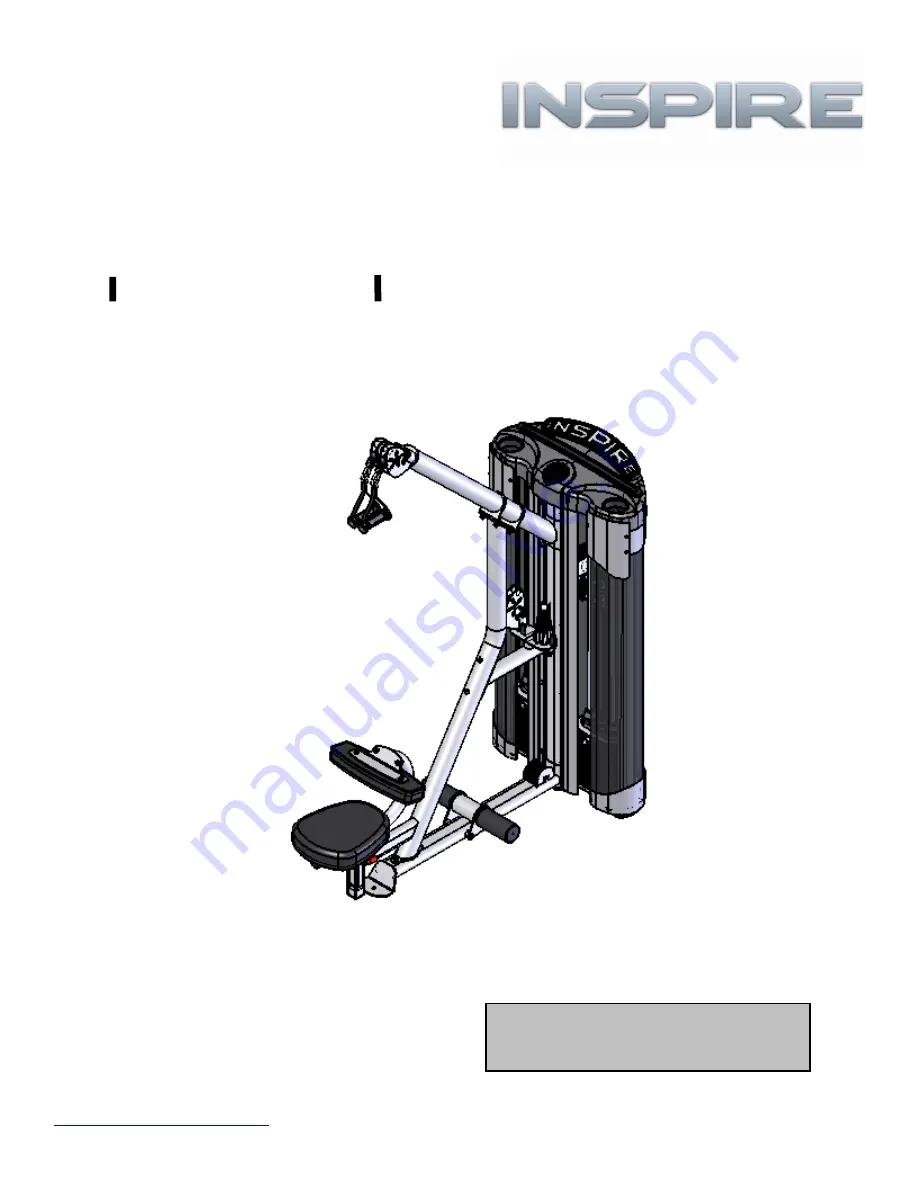 Inspire Dual Lat/Row Assembly & Operation Manual Download Page 1