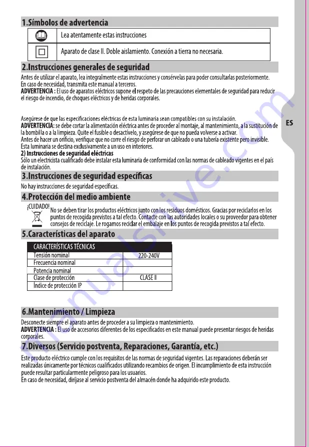 Inspire HCL-256-600 Assembly, Use, Maintenance Manual Download Page 18