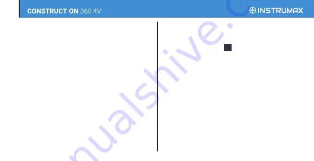 Instrumax CONSTRUCTOR 360 4V Operating Instructions Manual Download Page 20