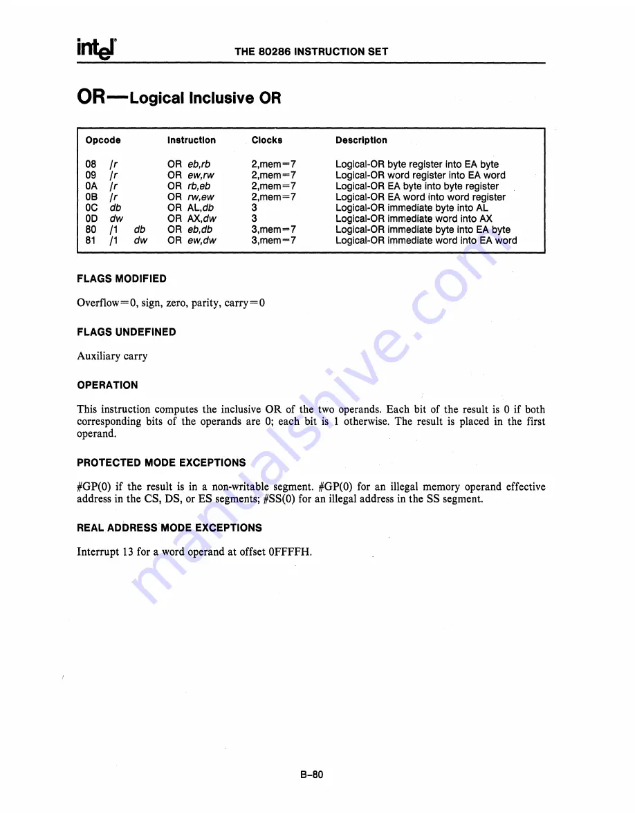 Intel 80286 Скачать руководство пользователя страница 290