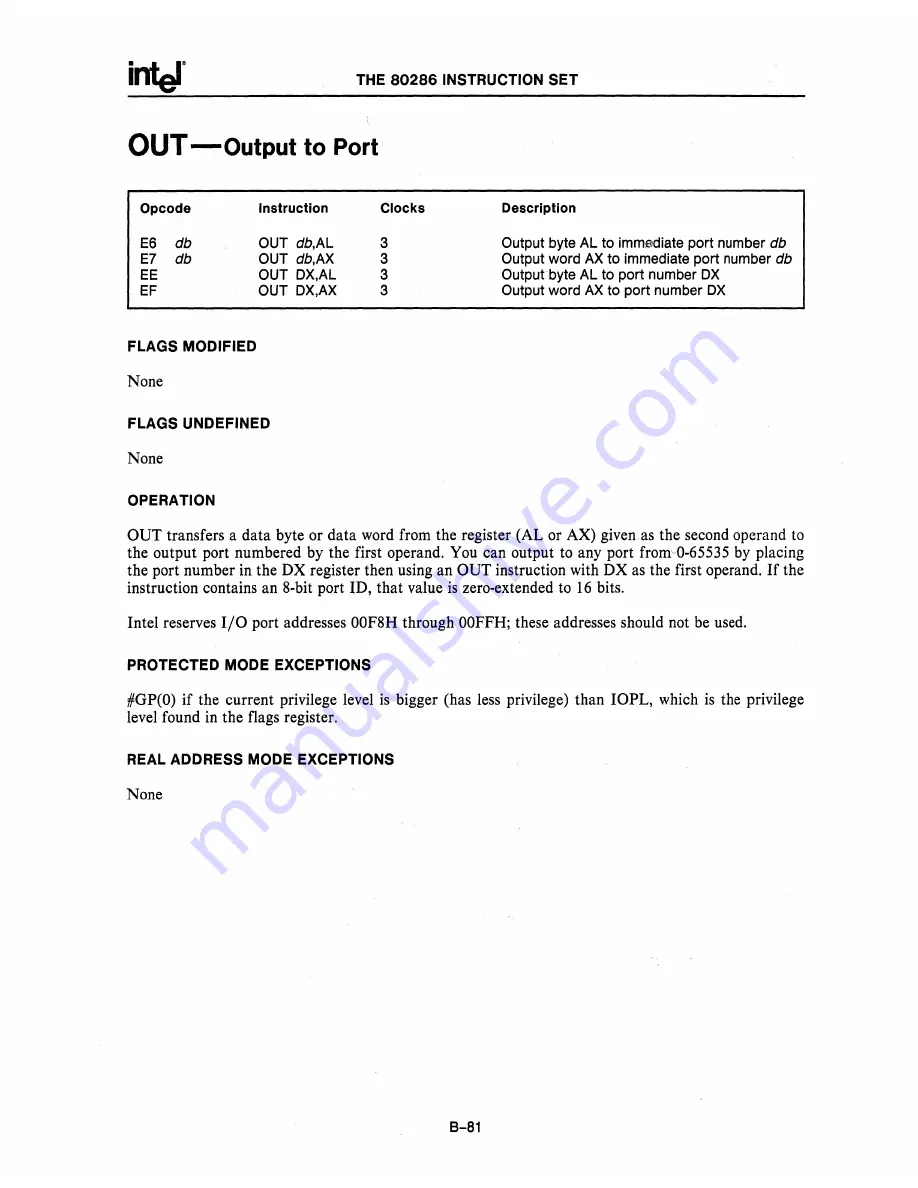 Intel 80286 Скачать руководство пользователя страница 291