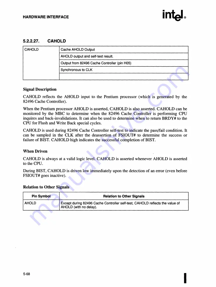 Intel 82491 CACHE SRAM User Manual Download Page 193