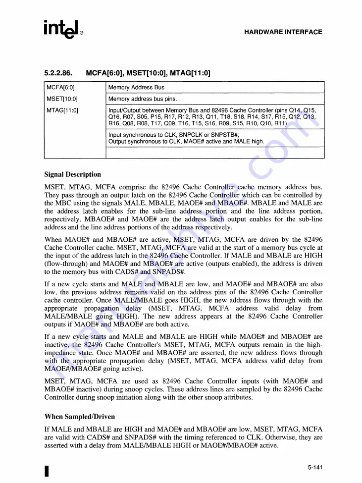 Intel 82491 CACHE SRAM Скачать руководство пользователя страница 266