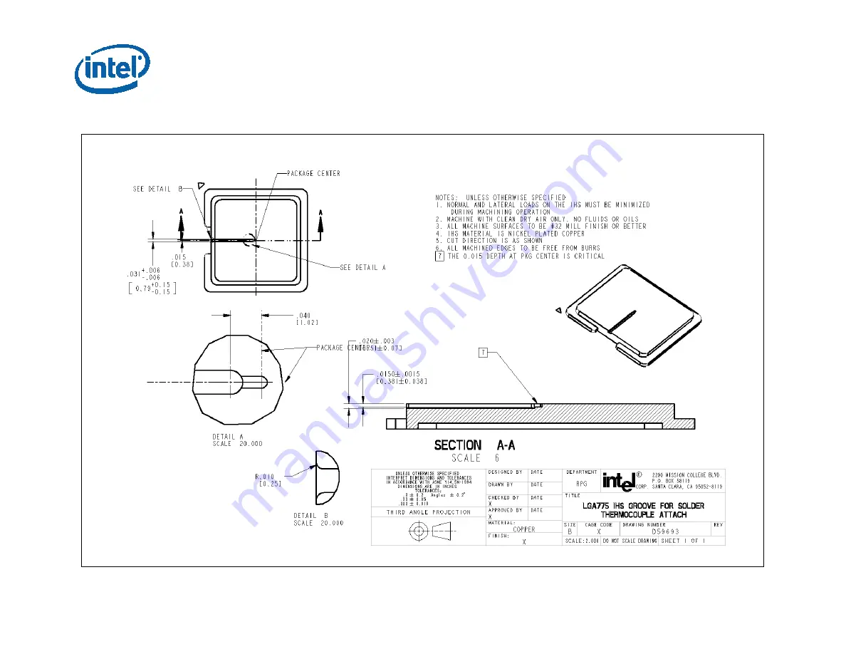 Intel CELERON PROCESSOR E3000 - THERMAL AND MECHANICAL DESIGN Design Manual Download Page 86