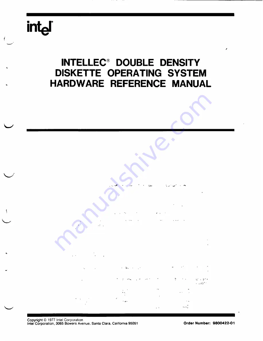 Intel INTELLEC Hardware Reference Manual Download Page 1