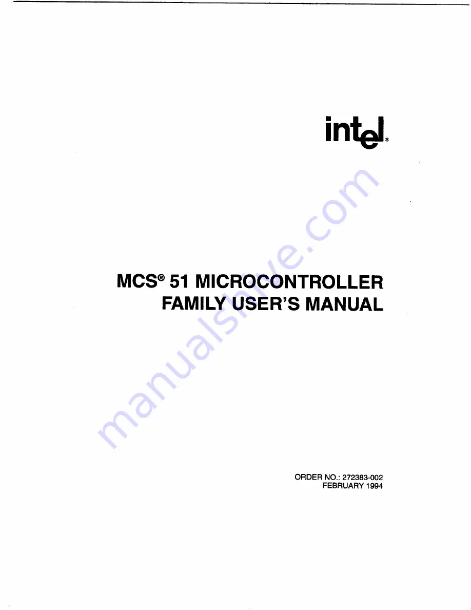 Intel MCS 51 User Manual Download Page 1