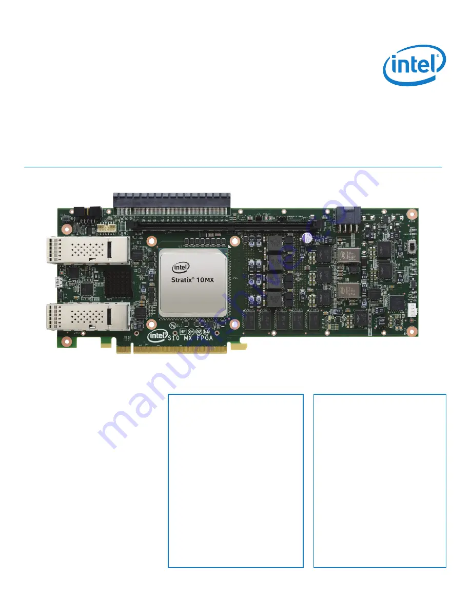 Intel Stratix 10MX Quick Start Manual Download Page 1