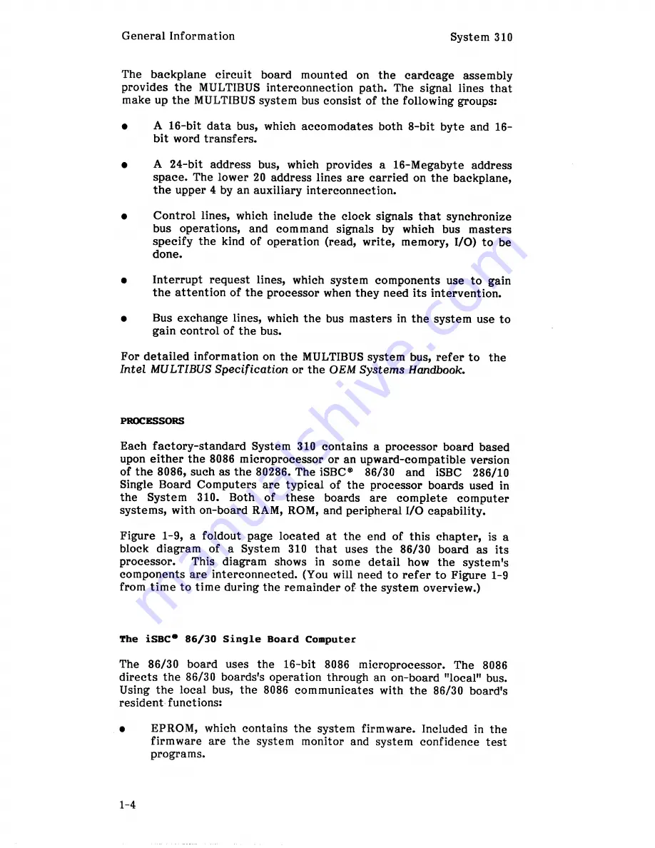 Intel System 310 Hardware Maintenance Manual Download Page 16