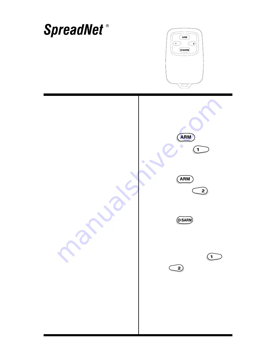 IntelliSense SpreadNet SN961-KEYFOB Manual Download Page 1