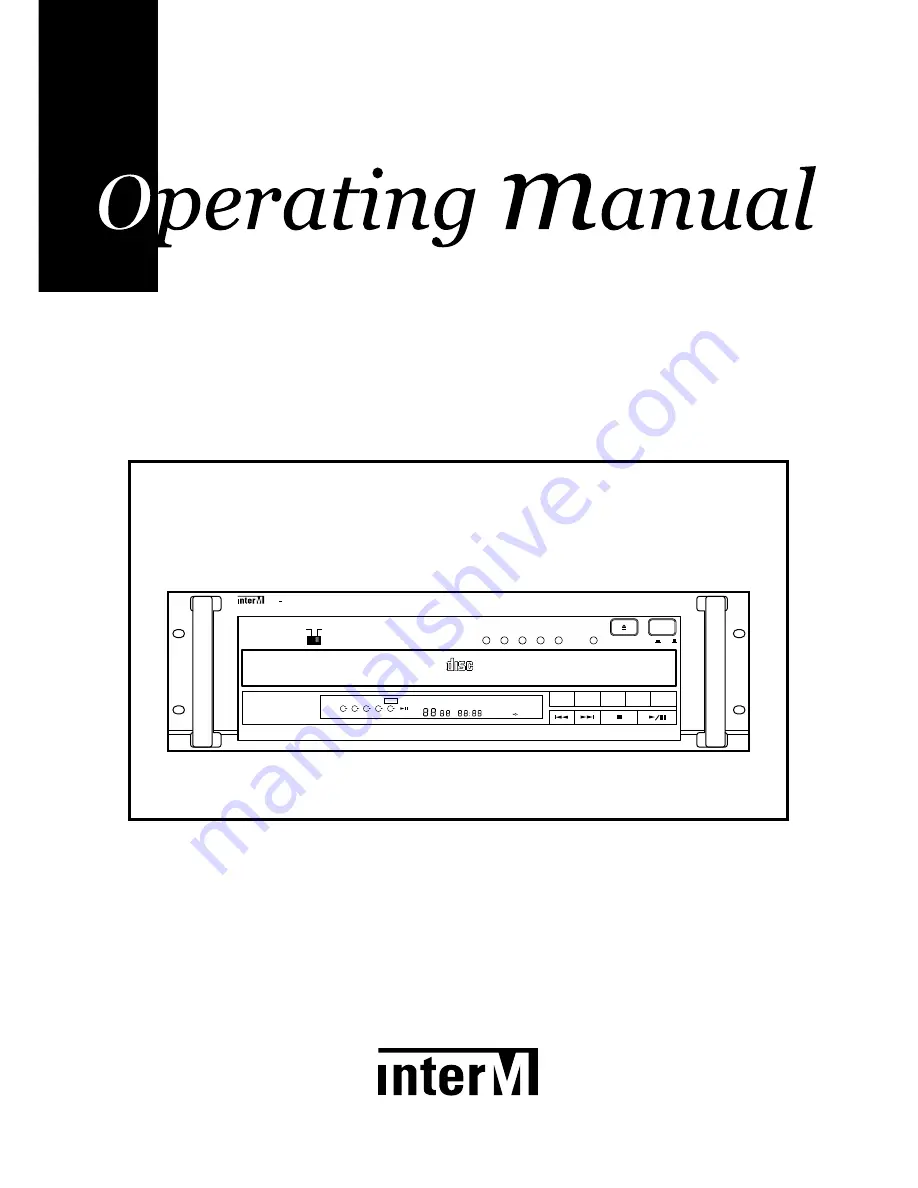 Inter-m CD-3500 Operating Manual Download Page 1