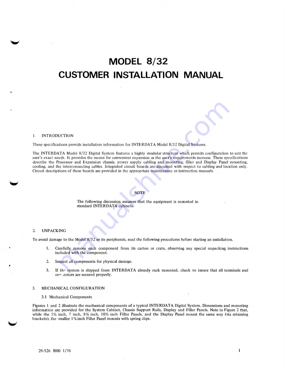 Interdata 8/32 Installation Manual Download Page 5