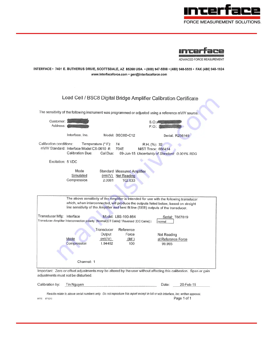 Interface BSC4 Operating Manual Download Page 30