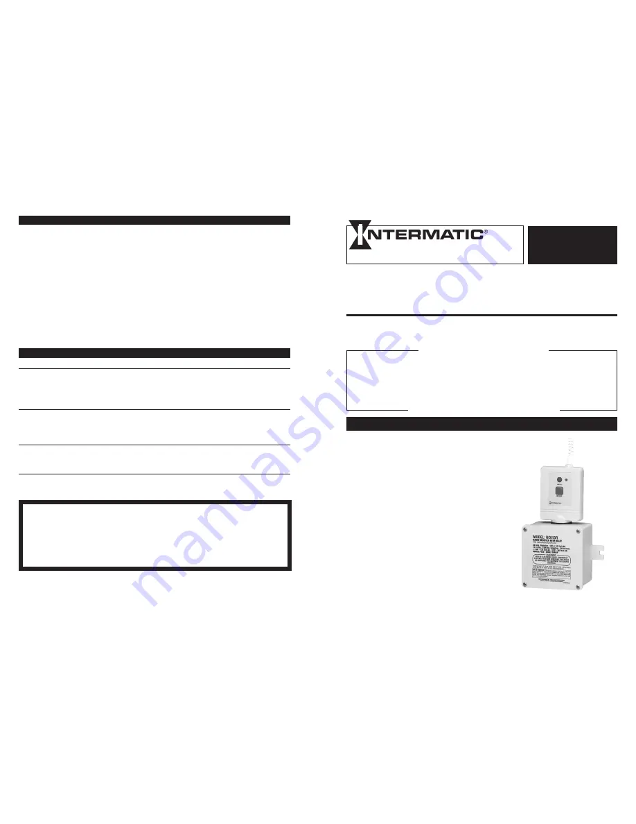 Intermatic RC613R Installation, Operation & Service Manual Download Page 1