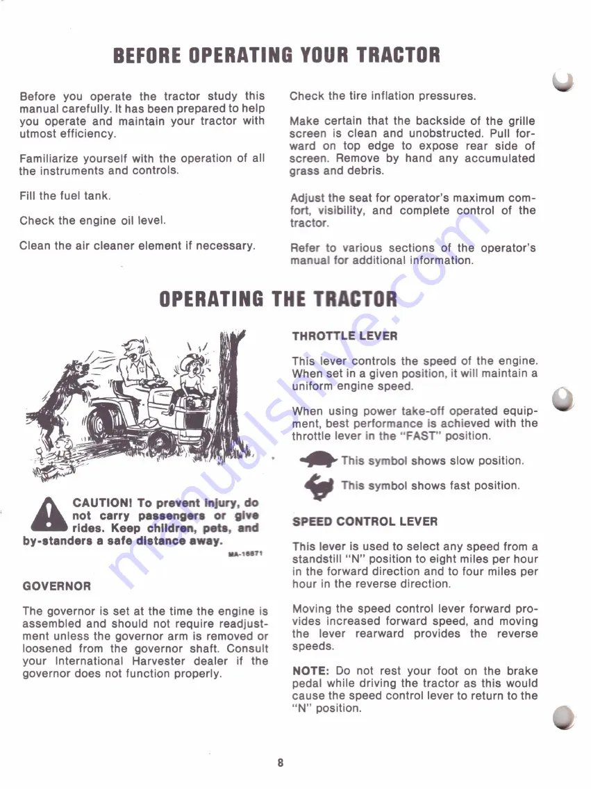 International Harvester Company Cub Cadet 682 Operator'S Manual Download Page 11