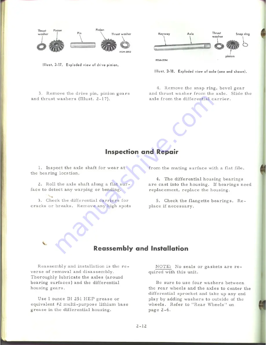 International Harvester Company International Cadet 60 Service Manual Download Page 49