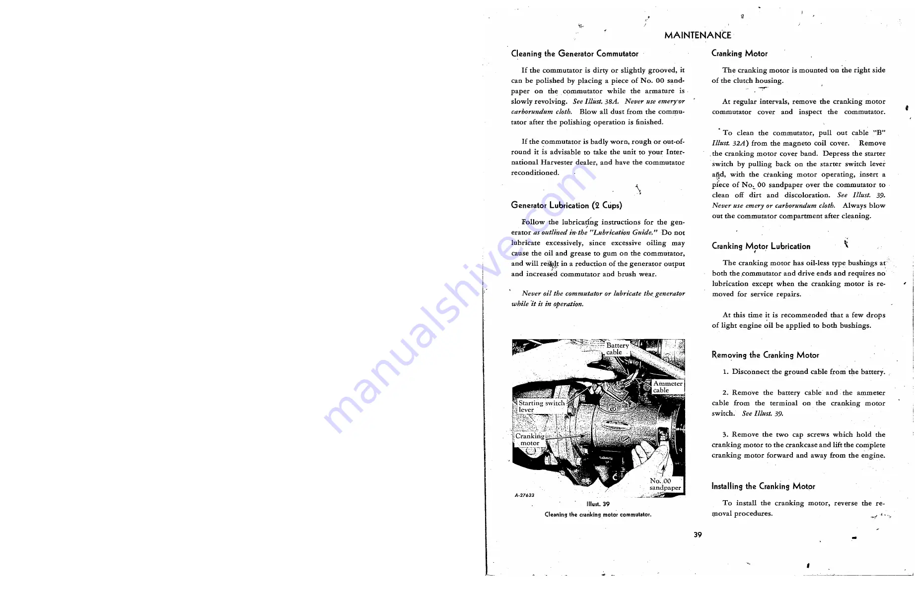 International Harvester Company McCORMICK FARMALL Cub Operator'S Manual Download Page 43