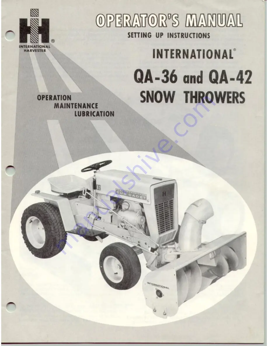 International QA-36 Operator'S Manual Download Page 1