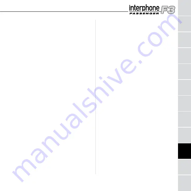 Interphone PASSENGER F3 Instruction Manual Download Page 85