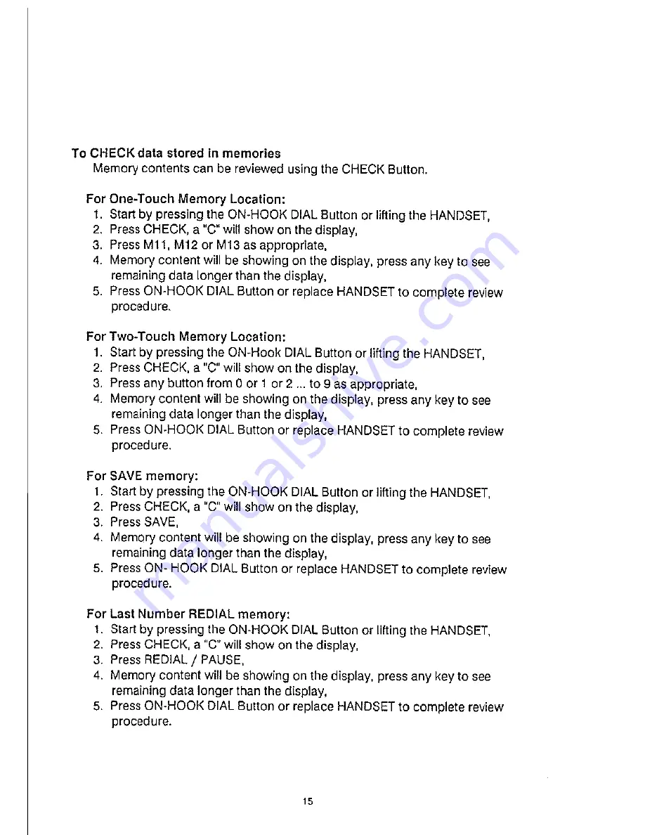 Interquartz IQTEL500 Operating Instructions Manual Download Page 15