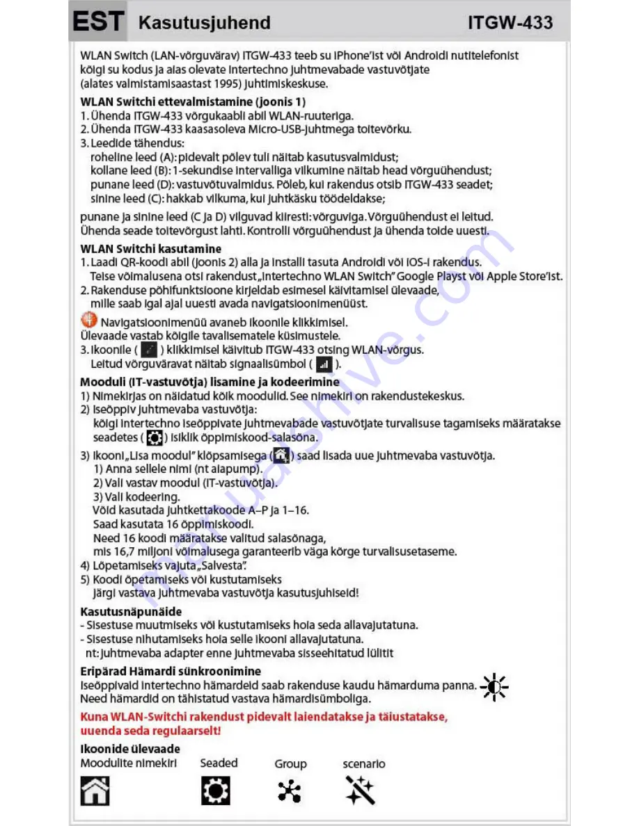 INTERTECHNO ITGW-433 Operating Instructions Manual Download Page 8