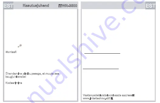 INTERTECHNO ITWR-3500 Operating Instructions Manual Download Page 8