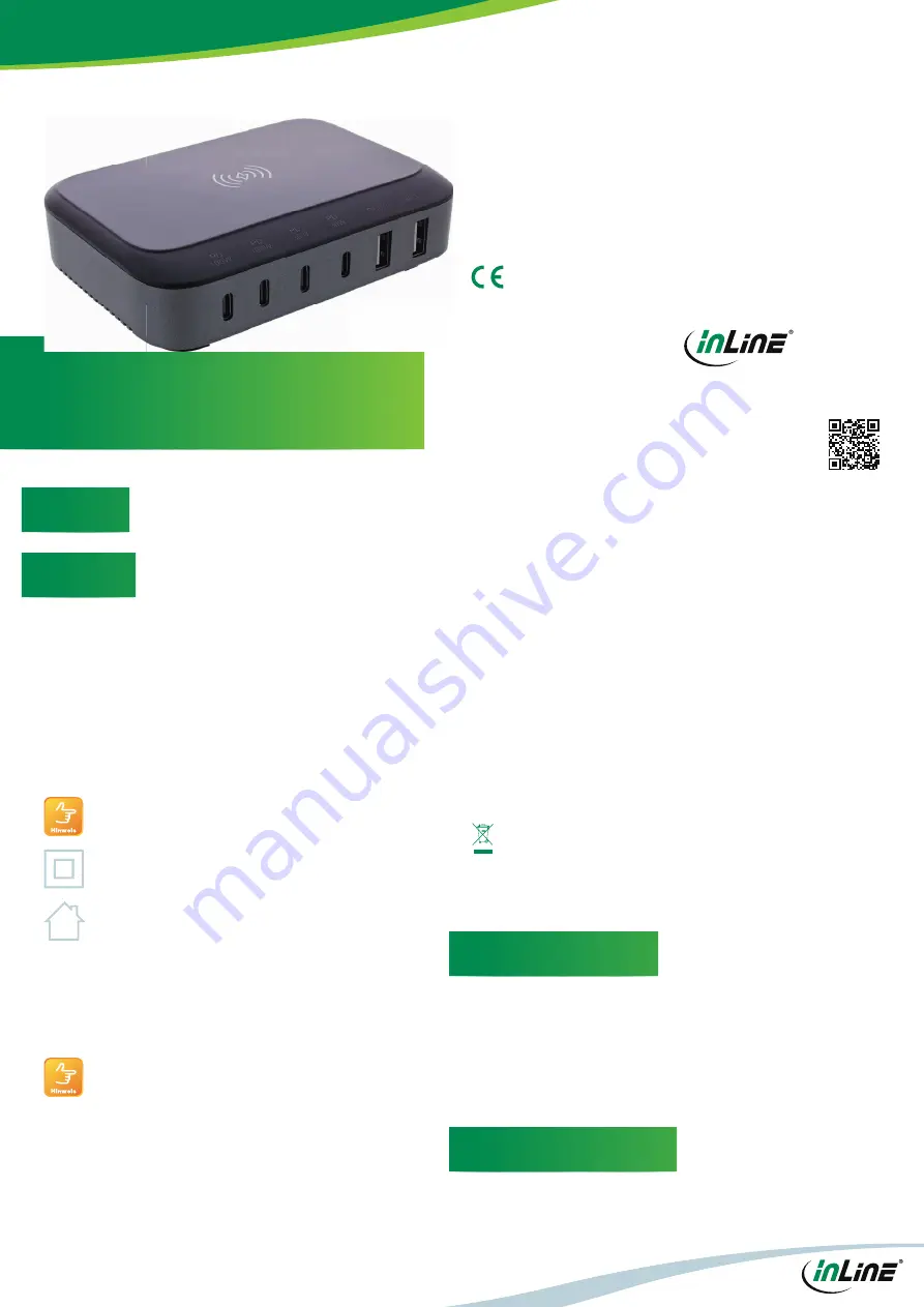 Intos Electronic InLine Qi Powerstation Multiport Operating Instructions Download Page 1