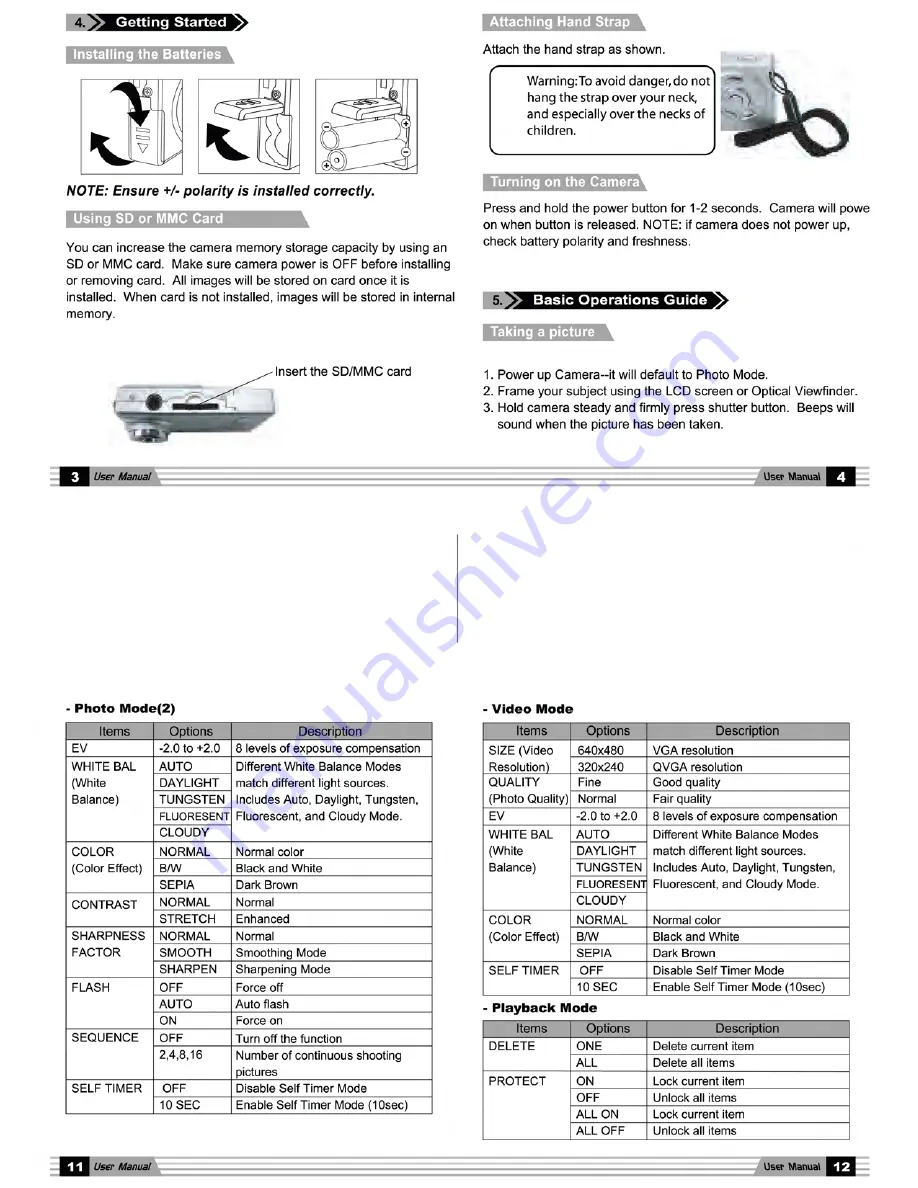 Intova 3.1M Digital Camera User Manual Download Page 4