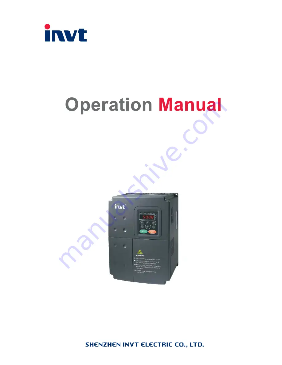 INVT CHV180-004G-4 Operation Manual Download Page 1