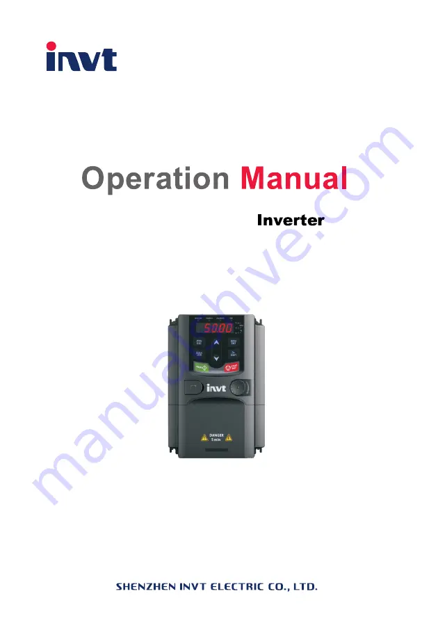 INVT GD200L-004G-4 Operation Manual Download Page 1