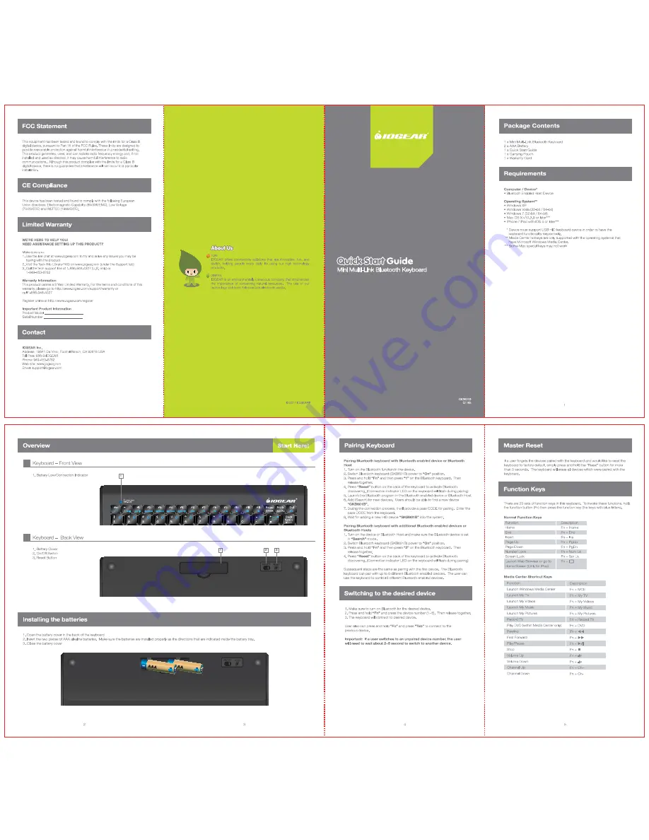 IOGear GKB601B Quick Start Manual Download Page 1