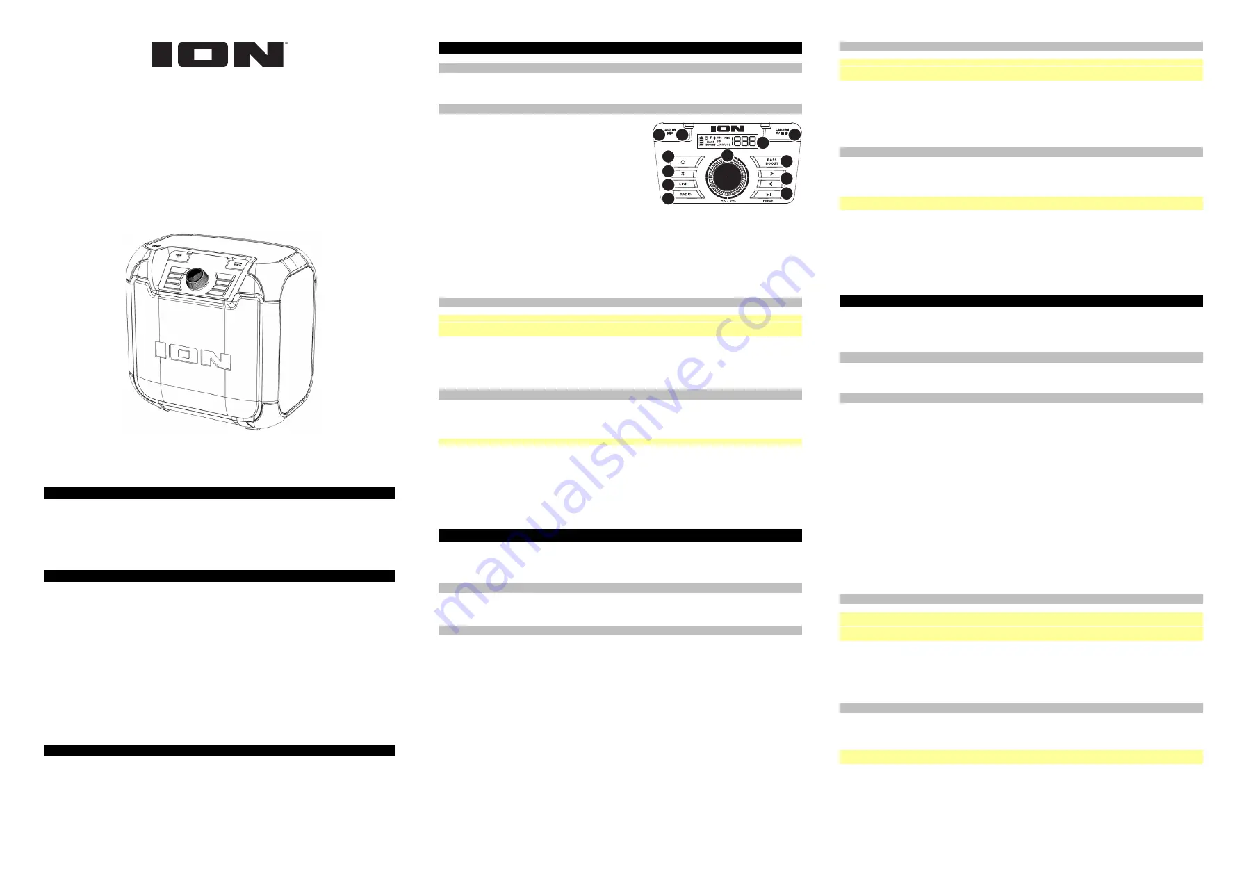 ION Sport iPA129 Quick Start Manual Download Page 1