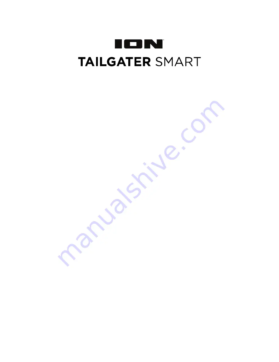 ION TAILGATER SMART Quick Start Manual Download Page 1