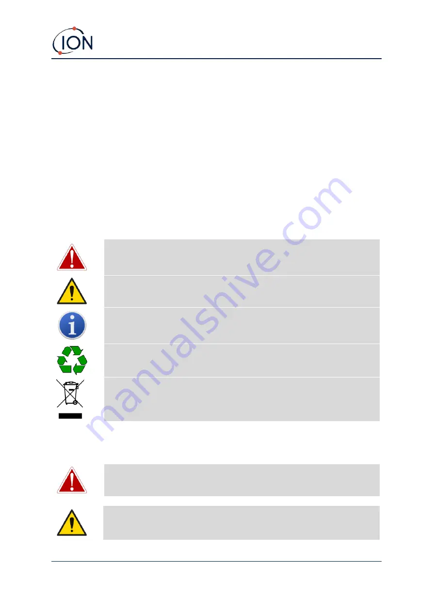 ION TIGER XTL Instrument User Manual Download Page 8