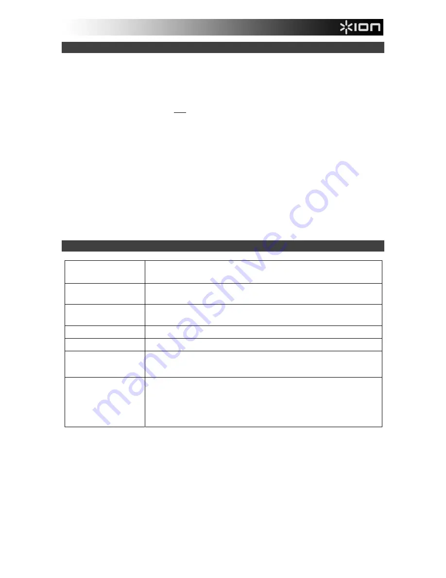 ION Vinyl Transport Quick Start Manual Download Page 19