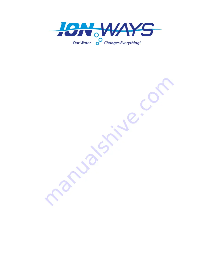 IonWays RO System Installation & Service Manual Download Page 1