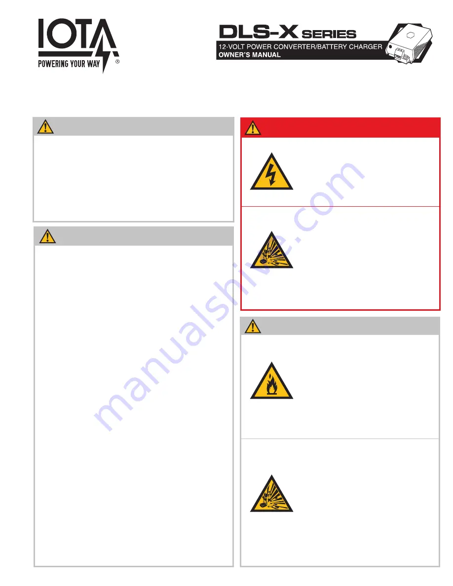 IOTA DLS-X Series Owner'S Manual Download Page 1