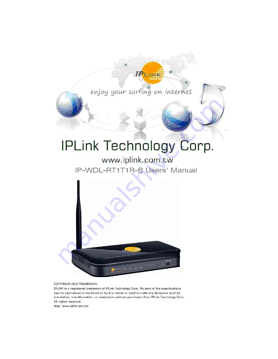 IPLink Technology IP-WDL-RT1T1R-B User Manual Download Page 1