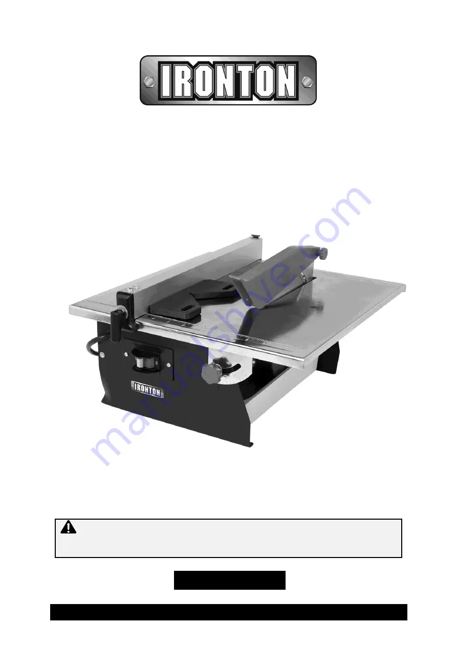 Ironton 61450 Owner'S Manual Download Page 1